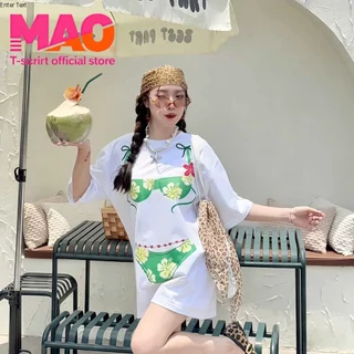 COD✅ (จัดส่งในกรุงเทพฯ) MAO Shop เสื้อยืดแฟชั่น พิมพ์ลายบิกินี่ ผ้าคอตตอนใส่สบาย🌴พร้อมส่ง🌴-03