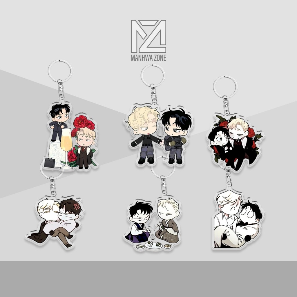 พวงกุญแจดอกกุหลาบและพวงกุญแจ Champ Manhwa Caesar Leewoon