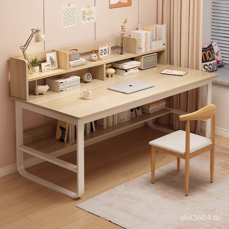 สํานักงานห้องนอนที่เรียบง่ายนักเรียนเขียนโต๊ะบ้านโต๊ะเรียนโต๊ะคอมพิวเตอร์ชั้นวางหนังสือโต๊ะที่เรียบง