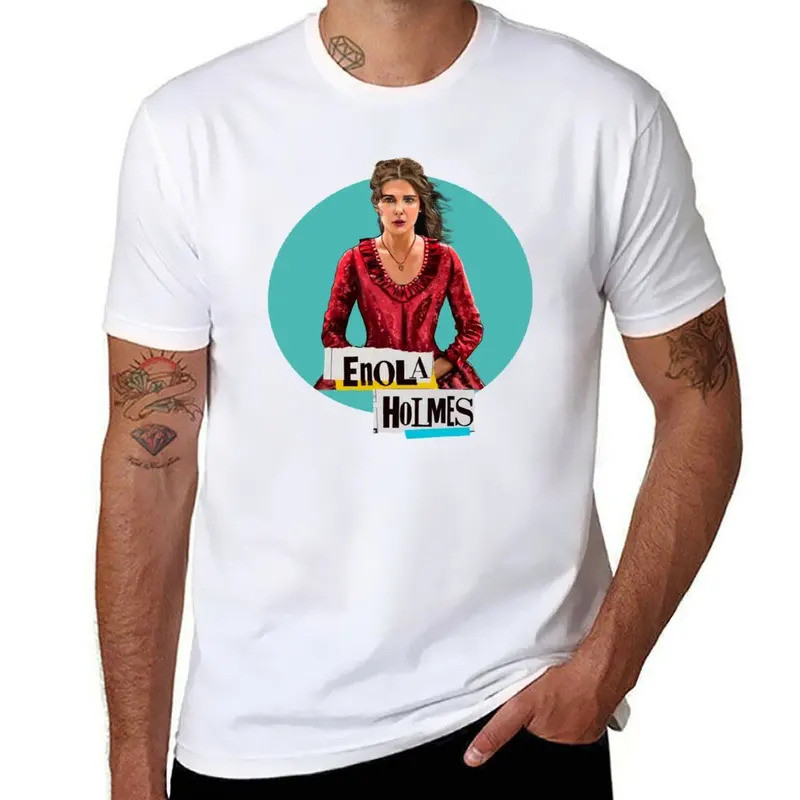 high slim portrait personalised Holmes cotton T-Shirt for man shirts Enola t t shirt quality illustr