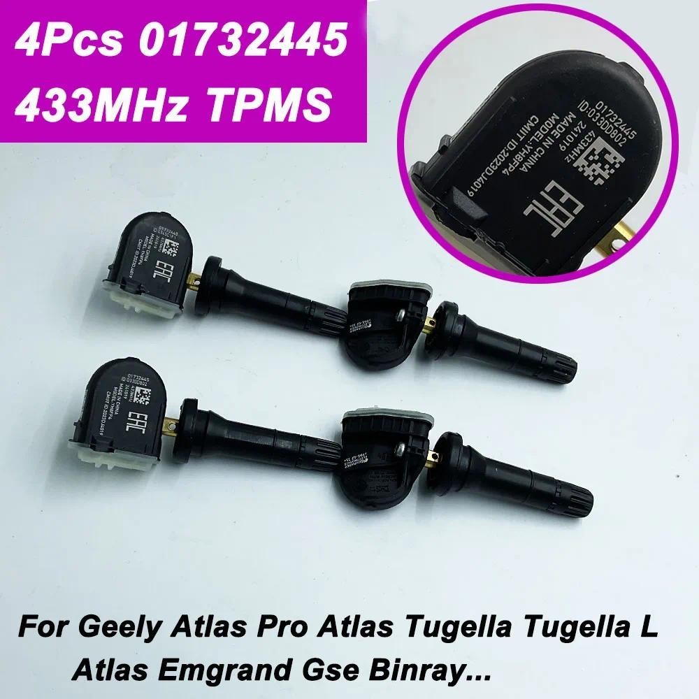 คุณภาพสูง 4 ชิ้น 01732445 433MHz เซ็นเซอร์ความดันยาง TPMS สําหรับ Geely Atlas Pro Atlas Tugella Tuge