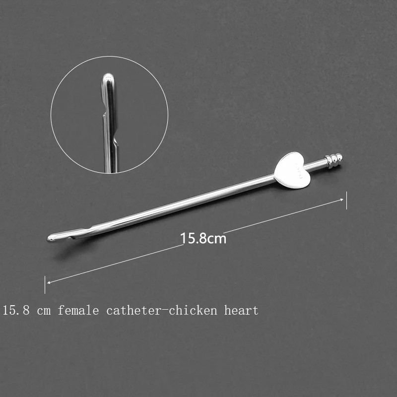 สแตนเลสสตีลสายสวนทางการแพทย์ hollow urethral ท่อระบายน้ําสําหรับผู้ชายและผู้หญิงหัวใจไก่ double-loop สายสวน
