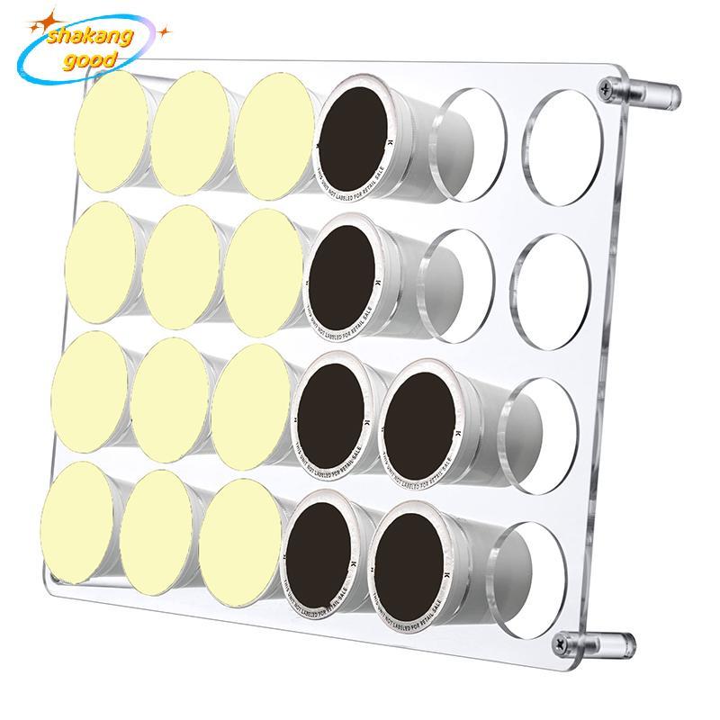SKTH 24-Slot กาแฟแคปซูลผู้ถือลิ้นชัก Organizer Traypatible K-Cup กาแฟ Pods อะคริลิคแคปซูลจอแสดงผล Ra