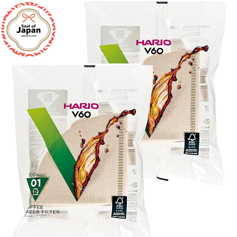 HARIO V60 Paper Filter 01M 1-2 Cups 200 Sheets VCF-01-100M【Direct from Japan】

