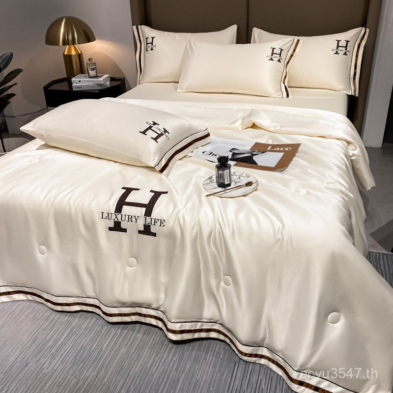 S9CE ผ้านวมผ้านวมล้างทําความสะอาดได้เครื่องปรับอากาศฤดูร้อนเย็นฤดูร้อนชุดสี่ชิ้นรู้สึกผ้านวมน้ําแข็ง