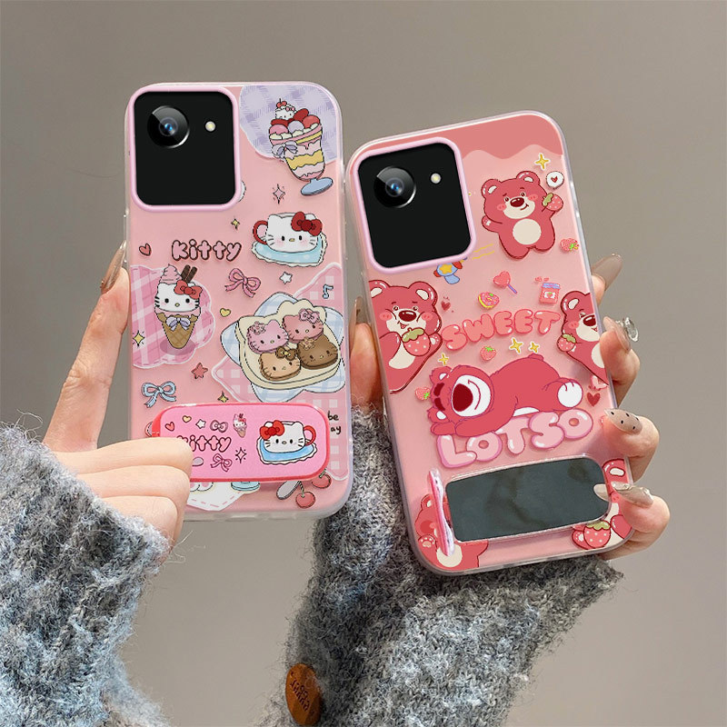 เคส realme c30 เคส realme c30s กระจกยึดเคสโทรศัพท์เยลลี่