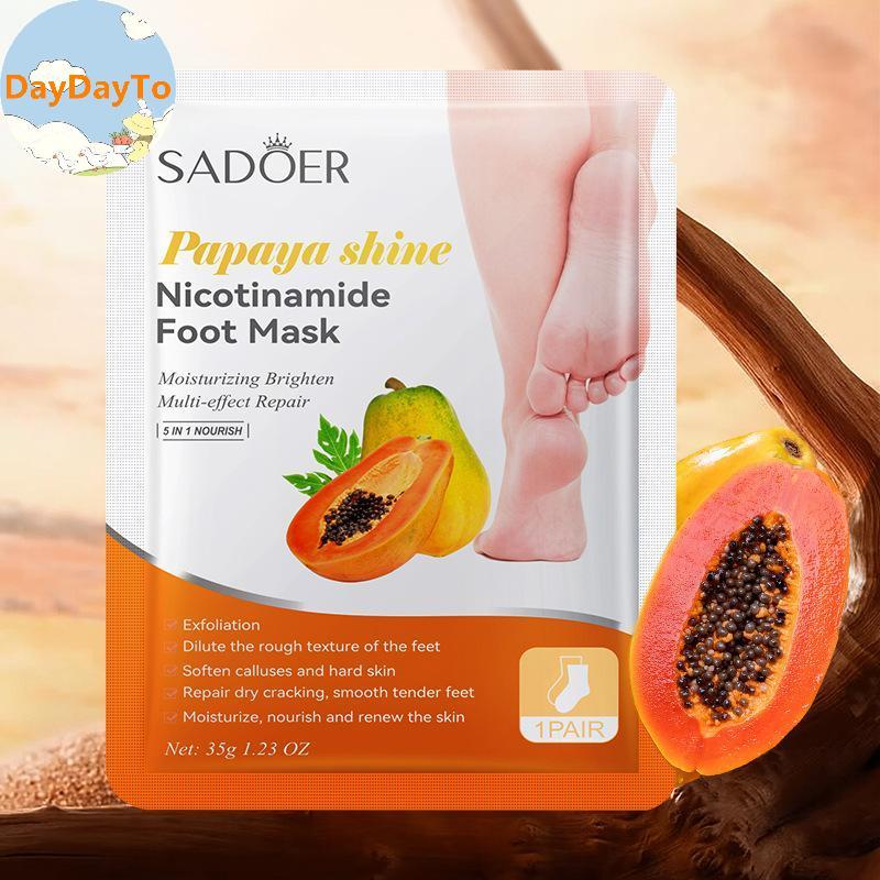 DayDayTo 1 คู่ SADER Fruits Foot Mask Moisturizing Foot Peeling Mask Exfoliating For Feet Spa Pedicu