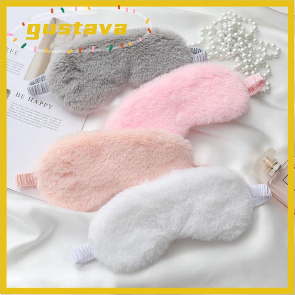 GUSTAVA Sleeping , Plush Soft Cloud Eye Cover, Faux Rabbit Fur Cute Sleeping Blindfold