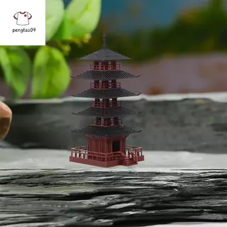 Pengatao09 Mini Pagoda รูปปั้นจีนโบราณอาคารรุ่น Pavilion ตกแต่งจําลองรูปปั้น Zen Garden Aquarium บอนไซตกแต่งใหม่