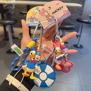 พวงกุญแจถุงมือหนัง Disney MIU ของแท้/การ์ตูน Minnie Mickey จี้ตุ๊กตาของขวัญเล็กๆ
