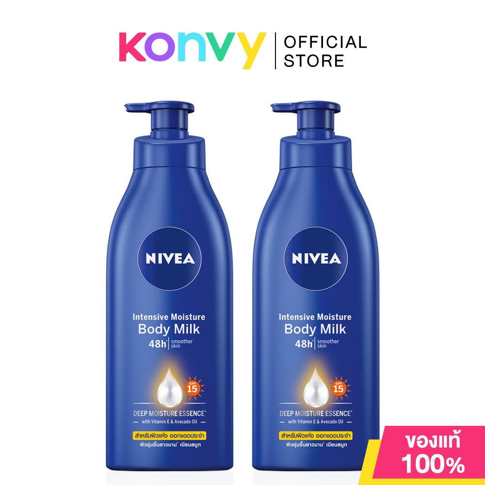 NIVEA Intensive Moisture Body Milk SPF15 [500ml x 2pcs] นีเวีย โลชั่นบำรุงผิวสูตรน้ำนม ผสมสารกันแดด.