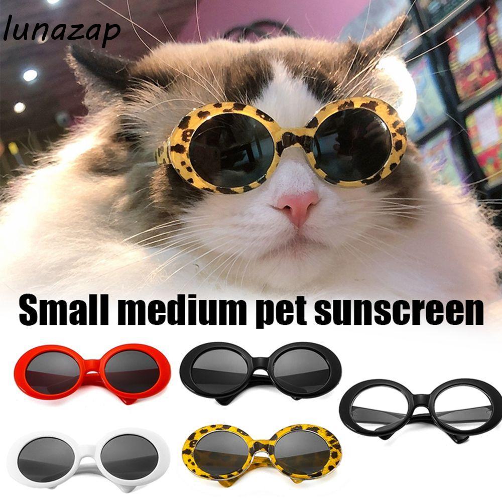LUNAZAP Cat แว่นตากันแดด Cool Vintage แว่นตาสัตว์เลี้ยงสําหรับแมวขนาดเล็ก Photo Props แฟชั่น Cat Eye-Wear