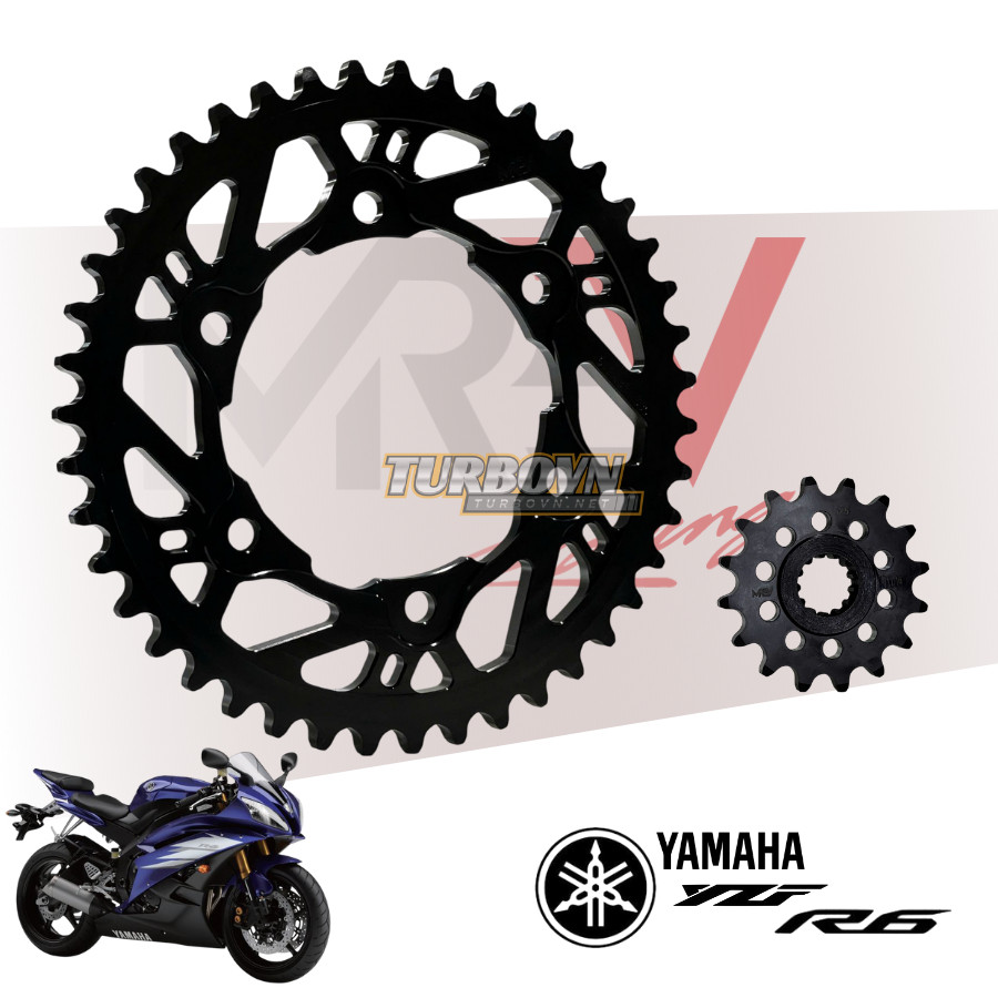 MREV เฟืองโซ่สําหรับ Yamaha R6 (2006-2015) พร้อมโซ่ 525 (N-611, D-611)