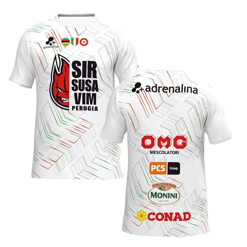 เสื้อวอลเลย์บอลชายอิตาลี คอรอบ แห้งไว ระบายอากาศได้ดี เหมาะสำหรับชุดฝึกซ้อม และมีบริการปรับแต่งฟรี