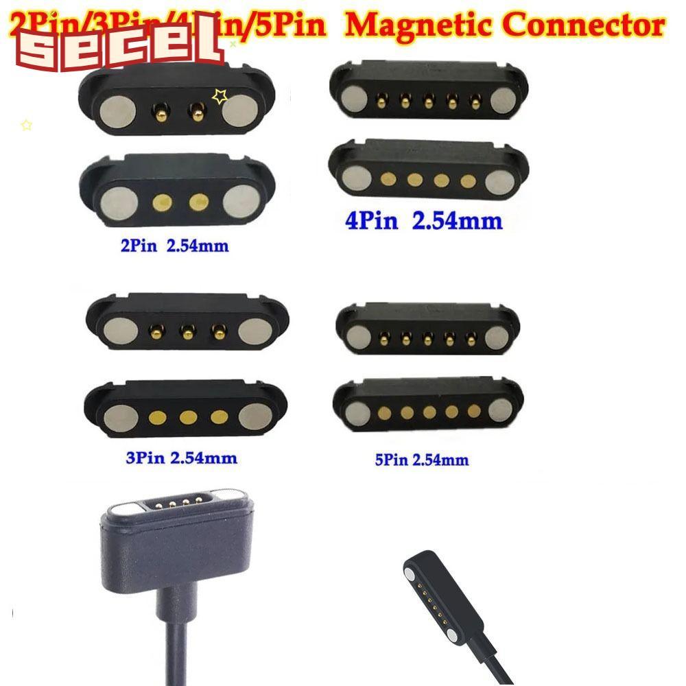 SECEL Pogopin Magnetic Connector, 2Pin 3Pin 4Pin 5Pin High Current DC Magnetic Pogo Pin Connector, 2