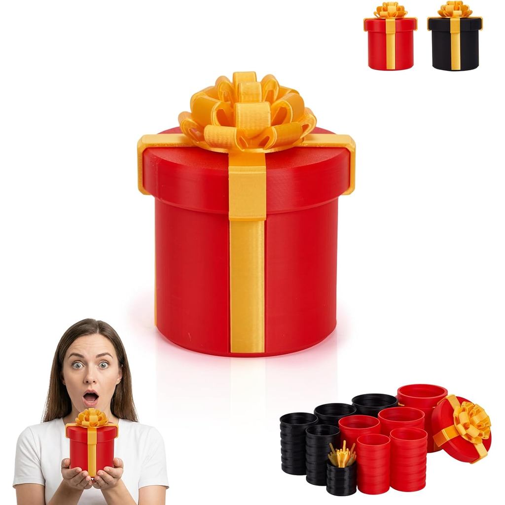 4.72 in Gotcha Box Prank with Funny Finger, Annoying Nested Screw Gift Box with Fingers, 3D Print An