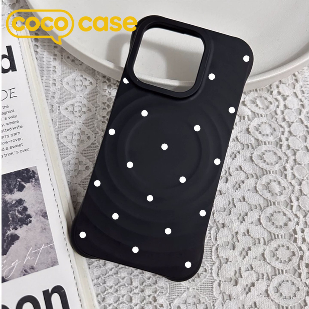 เคสไอโฟน เคส iPhone 16/16 Pro/16 Pro Max แม่เหล็ก มุม4เสริมรับแรงกระแทก ลายจุด ขอบคลื่นใหญ่ – สีสดใส ไม่หายสี