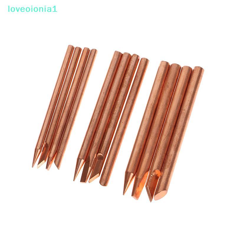 loveoionia1 4pcs ภายนอกความร้อน Solder Iron Tip BCDK ทองแดงบริสุทธิ์ Solder Head 30W 40W 60W เปลี่ยน