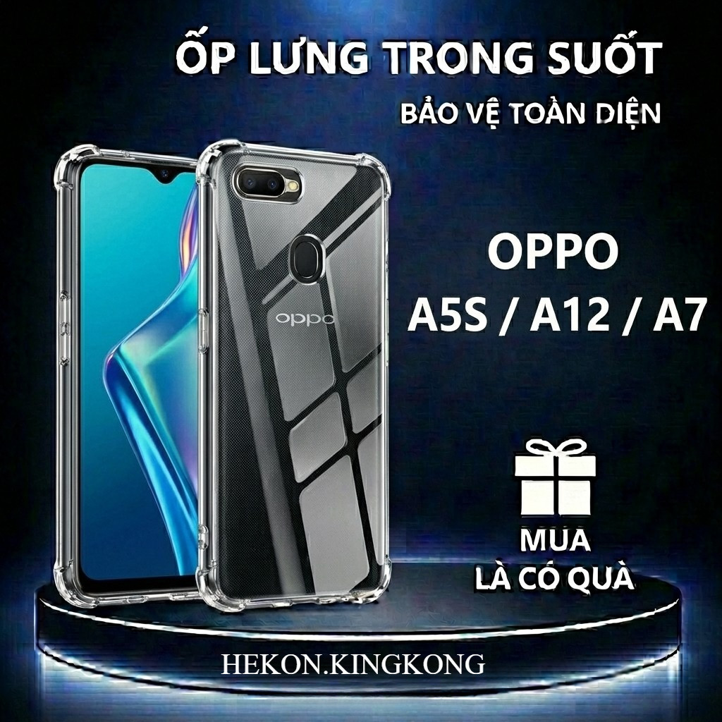เคสกันกระแทก OPPO A5S/ A12/ A7 โปร่งใส ซิลิโคน กันกล้อง-VHCASE.STORE