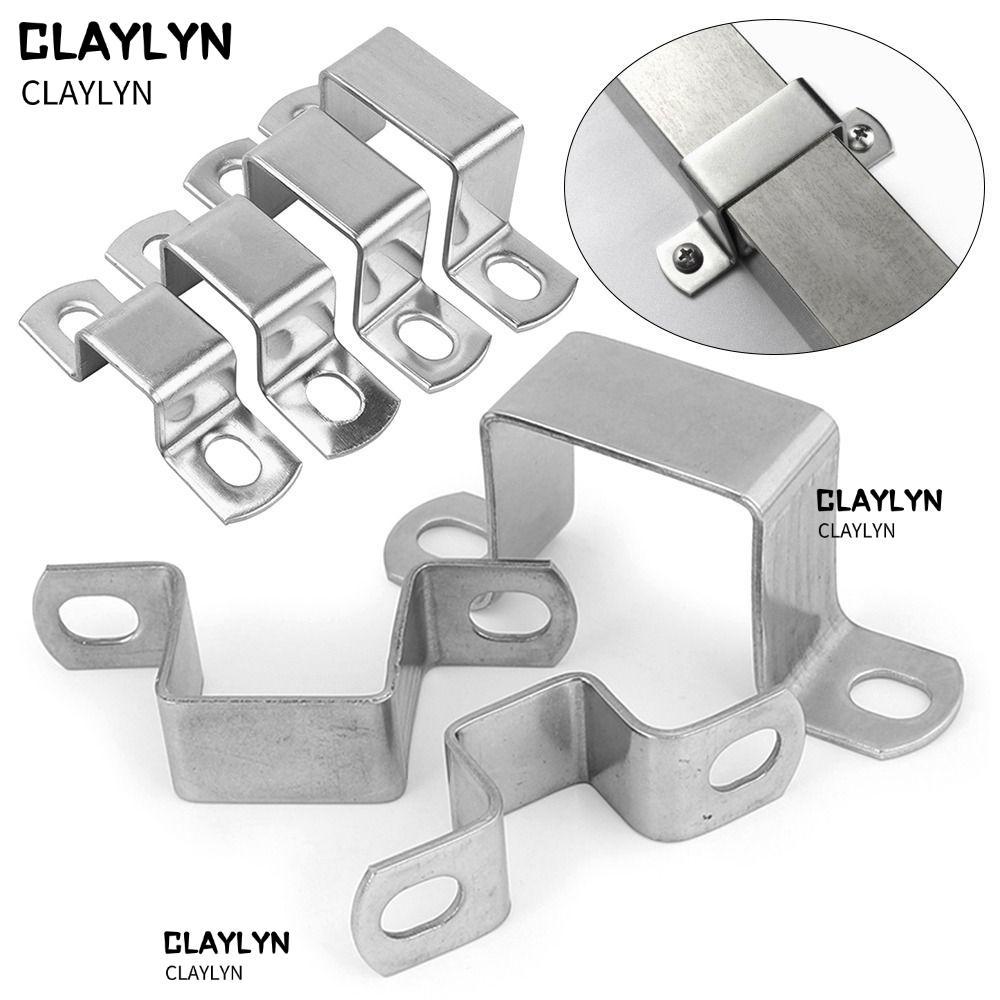 CLAYLYN0 แคลมป์ท่อ Horseback, หัวเข็มขัดยึดคลิป Ohm Tube Card, กระชับท่อประปาทนทาน 304 สแตนเลสรูปตัว