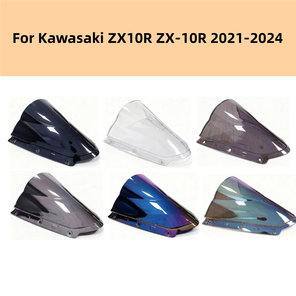 ZX10R ZX-10R กระจก Double Bubble กระจกหน้าจอ Wind Deflectors หน้าจอสําหรับ Kawasaki ZX10R ZX-10R 202