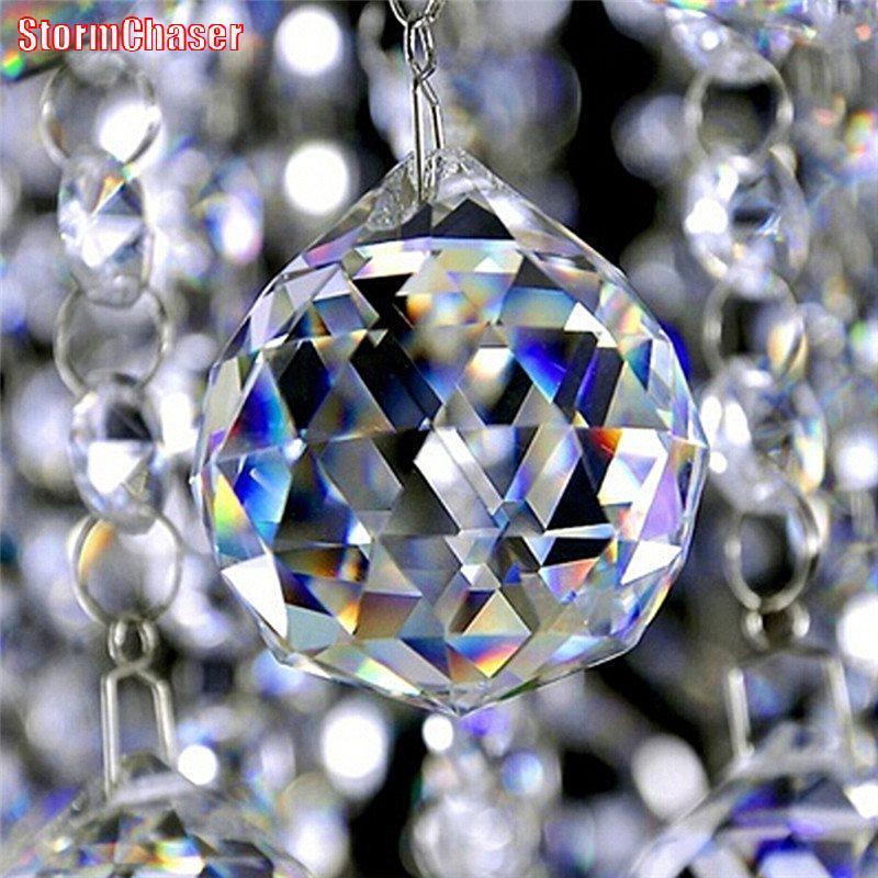 [Storm-t] 30 มม./40 มม. แขวนคริสตัลใสแสง Ball Prisms DIY ผ้าม่านโคมระย้าDecor