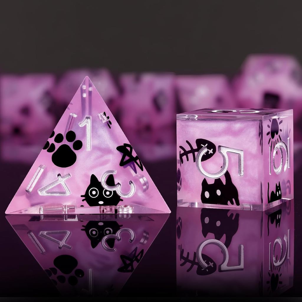 Haxtec DND Dice Set Sharp Edge Resin Dice Set with Dice, D and D, Polyhedral D&D Dice for Dungeons a