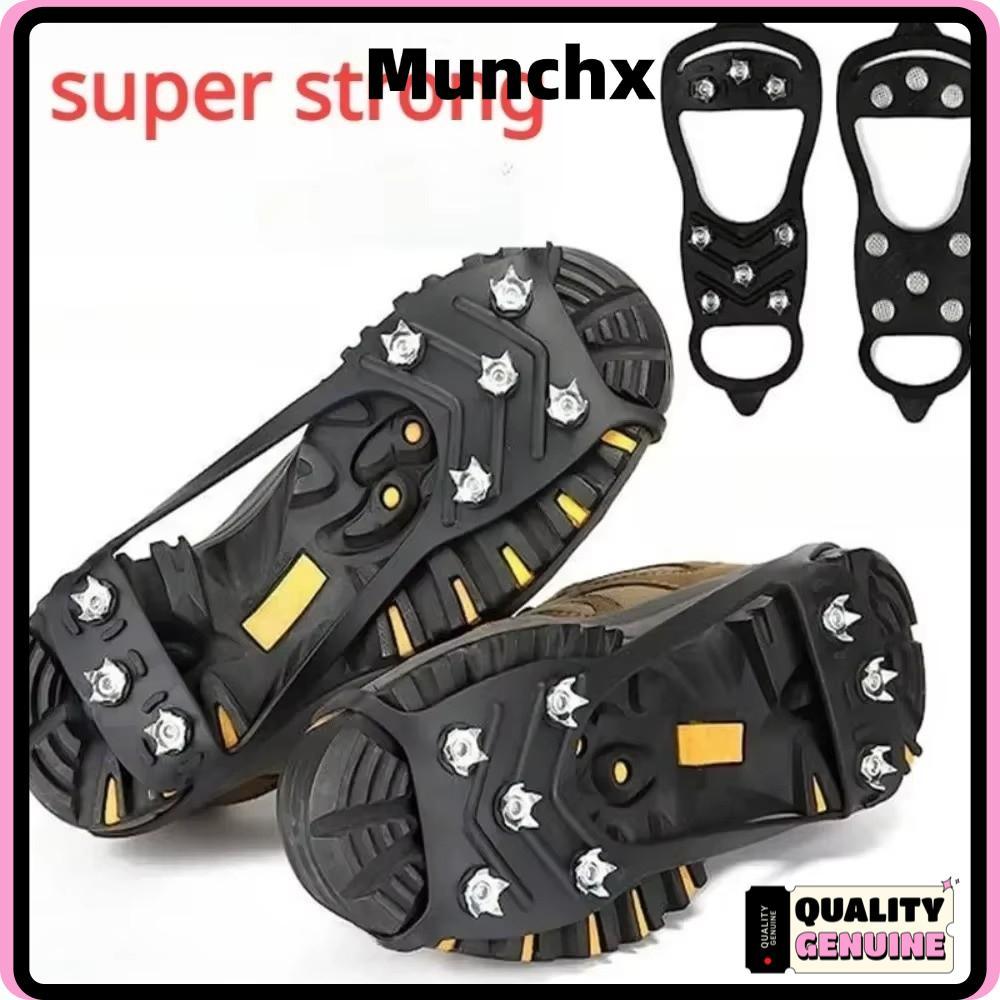 MUNCHX Ice Gripper Spike Anti-Slip 5/8 Teeth สำหรับรองเท้าทุกประเภทในฤดูหนาว