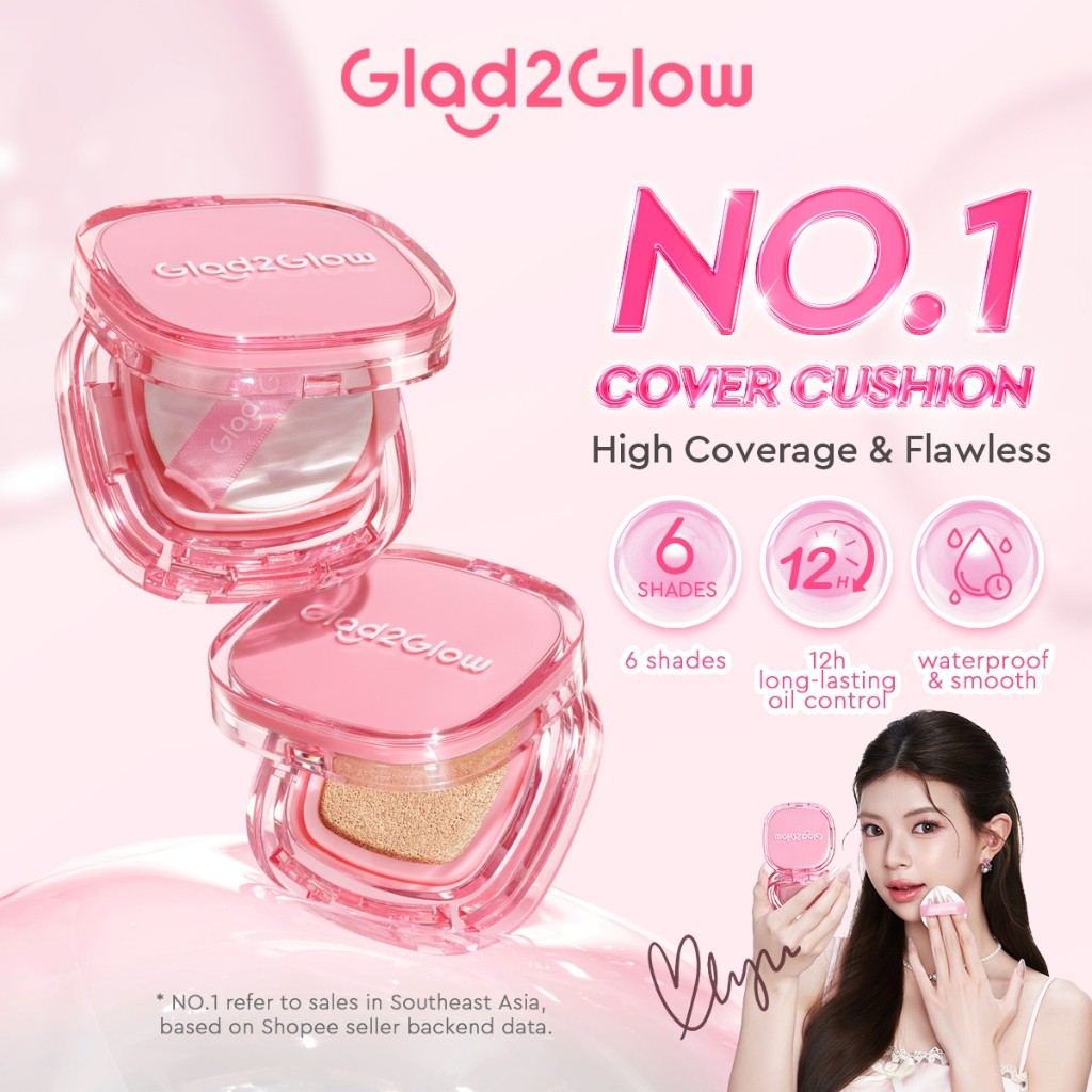 Glad2Glow Perfect Cover Cushion Foundation รองพื้นควบคุมความมันแต่งหน้ากันน้ําติดทนนาน