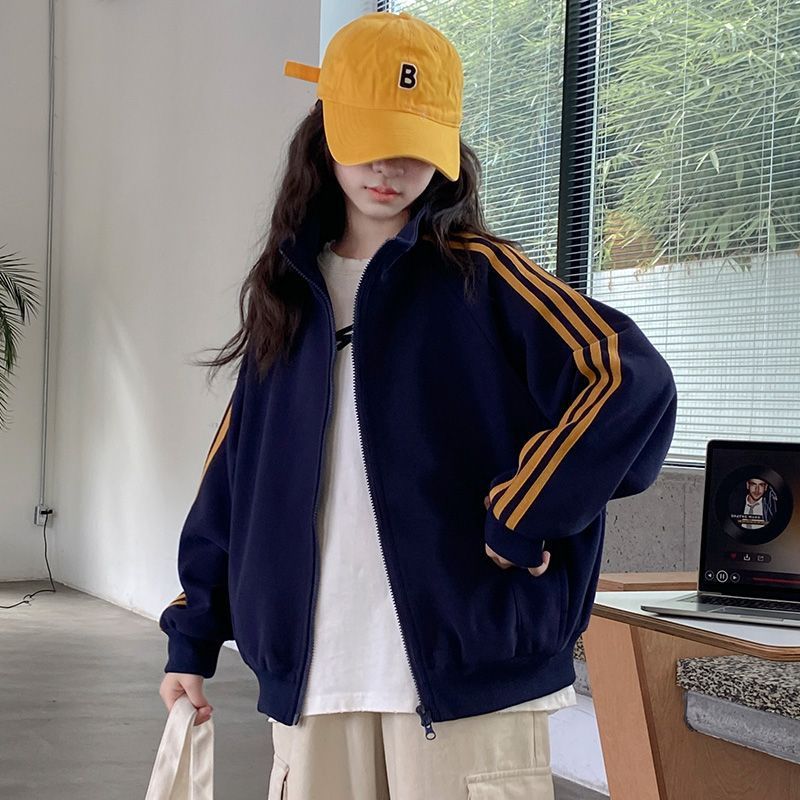 เสื้อแจ็คเก็ตแขนยาวลายทางและแบบเบสบอลสำหรับเด็ก สวมใส่ง่ายตลอดปี