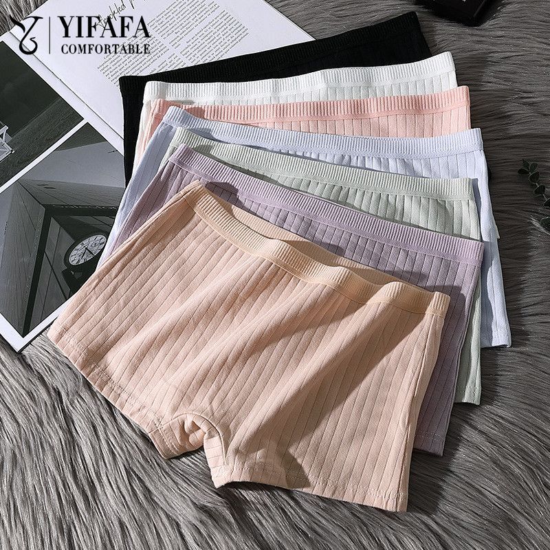 YIFAFA กางเกงชั้นในสตรีป้องกันแสงสะท้อนแบบใหม่ สองinหนึ่ง ทรงบ็อกเซอร์ ทำจากผ้าฝ้าย ไซส์ใหญ่พิเศษ