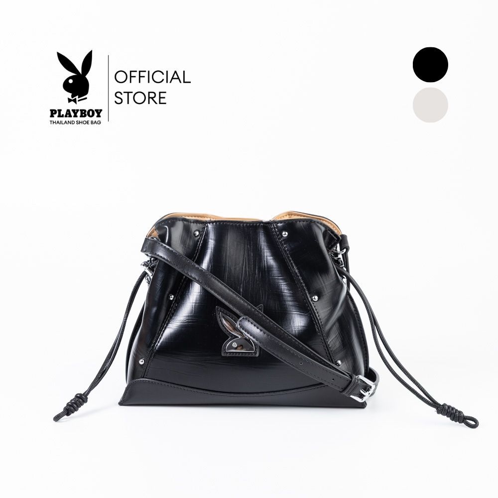 PLAYBOY รุ่น Rebel Bucket Bag กระเป๋าสะพายข้างผู้หญิง รหัสST-BS261PB157 ดีไซน์ทรงถังจีบรูด มี 2 สี