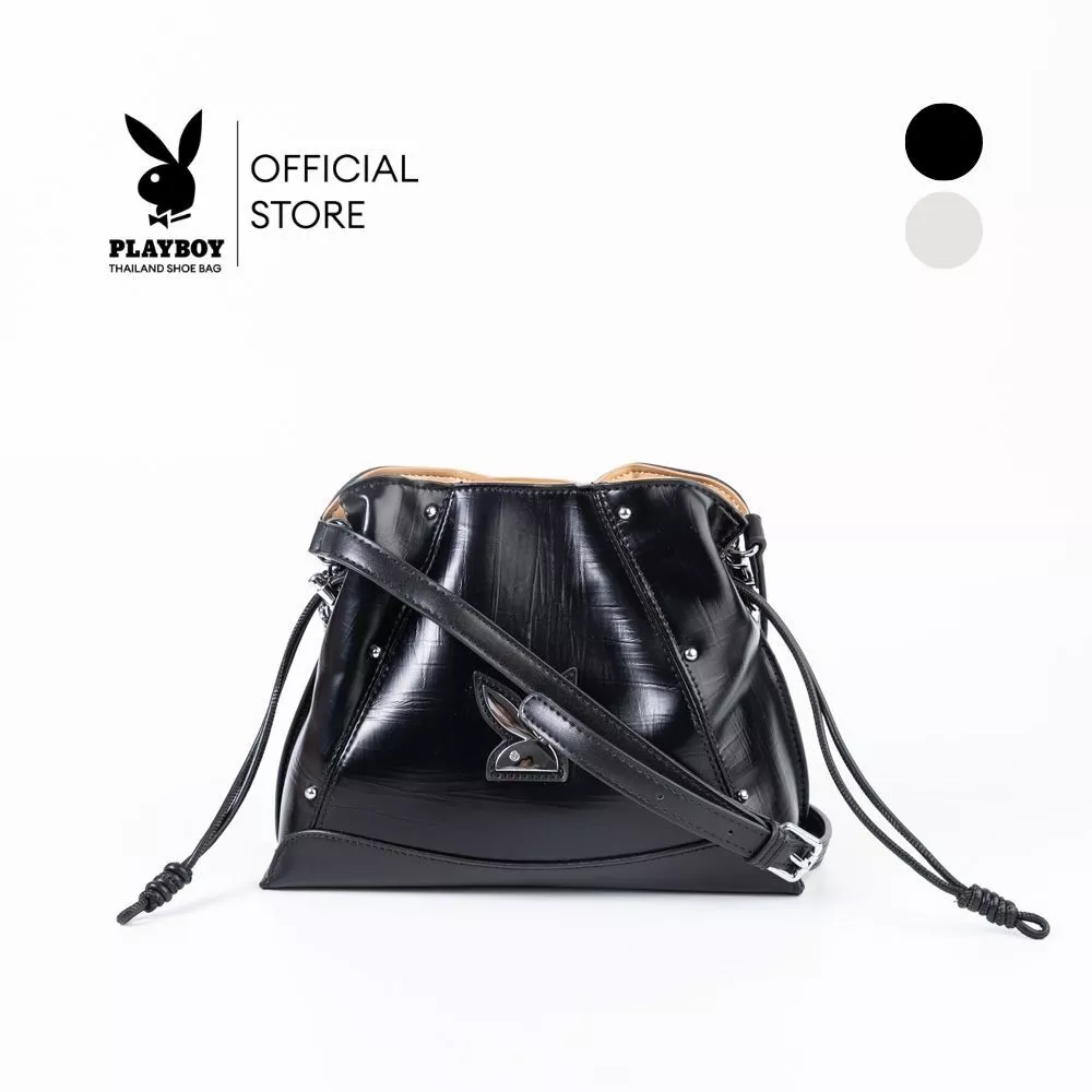 PLAYBOY รุ่น Rebel Bucket Bag กระเป๋าสะพายข้างผู้หญิง รหัสST-BS261PB157 ดีไซน์ทรงถังจีบรูด มี 2 สี