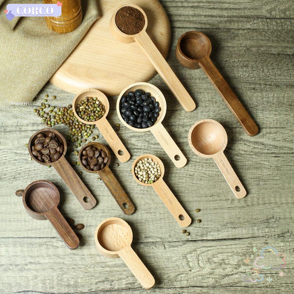 CORCO Coffee Tea Sugar Spice Spoon, Beech/ ช้อนตวงไม้อเนกประสงค์, Integrated Molding 7.5/15/20/30/45