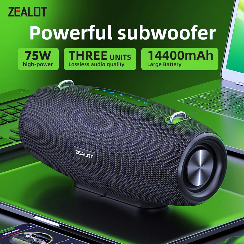 ZEALOT S67 ลําโพงบลูทูธไร้สายกลางแจ้ง 75W Sound bar คาราโอเกะสเตอริโอเบสหนักแน่นกําลังสูง