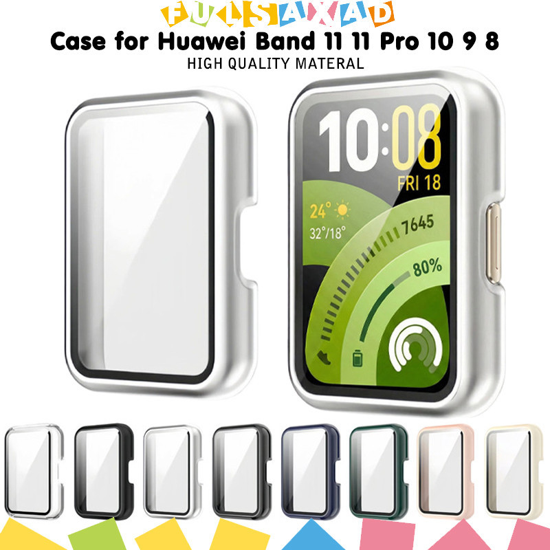 กรณีพีซีแก้วนิรภัยแข็งสำหรับ for Huawei Band 11 11 Pro ป้องกันหน้าจอป้องกัน Gores ฝากกันชนสำหรับ for Huawei 10 9 8 NFC