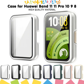 กรณีพีซีแก้วนิรภัยแข็งสำหรับ for Huawei Band 11 11 Pro ป้องกันหน้าจอป้องกัน Gores ฝากกันชนสำหรับ for Huawei 10 9 8 NFC