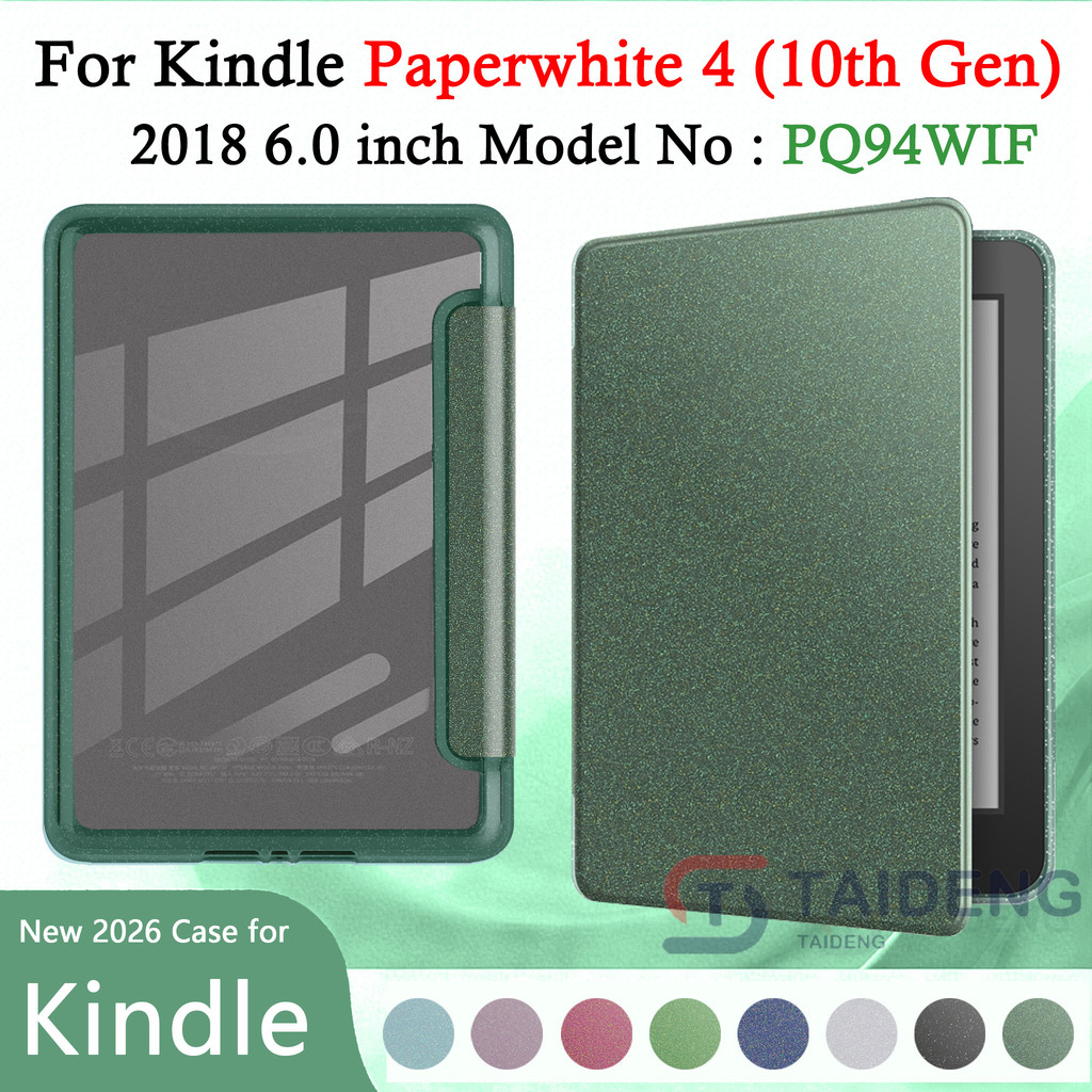 สําหรับ Kindle Paperwhite 4 (10th Gen) 2018 6 PQ94WIF E-Reader Case Glitter Finish อะคริลิค Sleep Wa