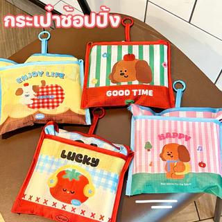 COD New กระเป๋าช้อปปิ้ง พับเก็บได้ รูปแบบการ์ตูนน่ารัก สไตล์ ins สามารถใช้ซ้ำได้ กันน้ํา ถุงรักษ์สิ่งแวดล้อม