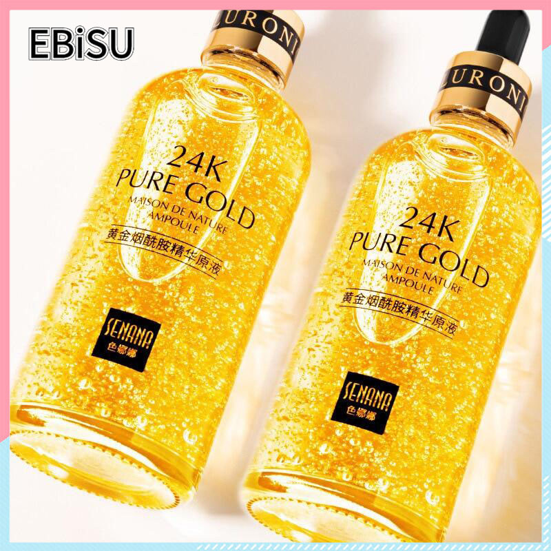 EBiSU Store Hyaluronic Acid Essence 24k gold Moisturizing Liquid Whitening Anti-Wrinkle Anti-Acne Fa
