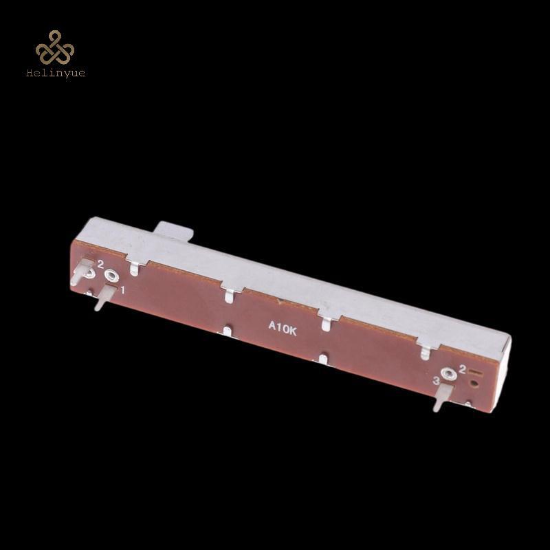 HELINYUE 88 มม. 3-Pin Single Potentiometer A10K B10K ตรงสไลด์ Potentiometer Mono Channel Mixer Fader