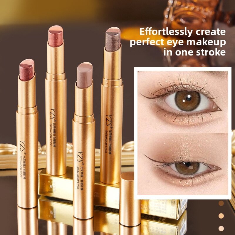 YZS Sparkling Eyes Gradient Highlight Shiny Powder Smooth Newbie Eyeshadow Stick แต่งหน้าติดทนนานใช้