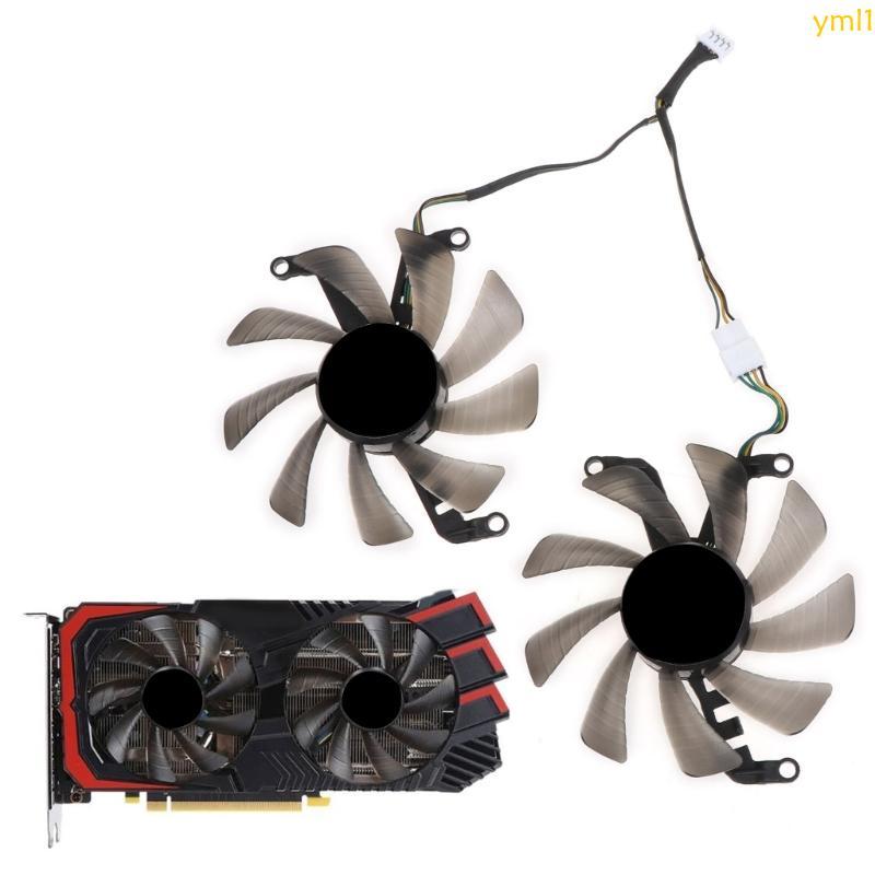 Yml1 2PC 4Pin กราฟิกการ์ดระบายความร้อนพัดลม VGA สําหรับ Gainward RTX2060 6GB สําหรับ NVIDIA RTX 20