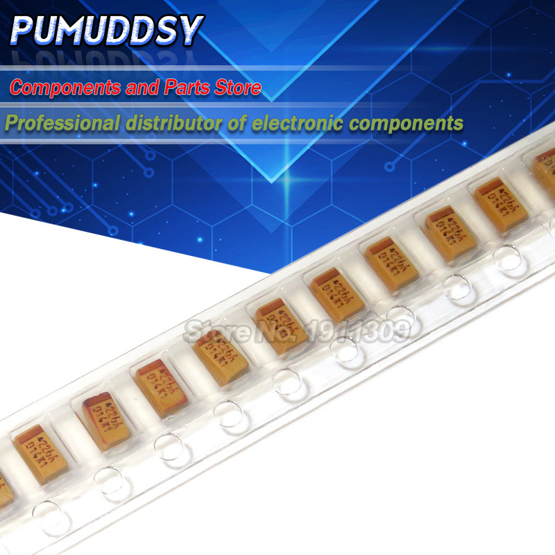 10pcs ประเภท C 68UF 10UF 22UF 47UF 100UF 220UF 330UF Tantalum Capacitor 10V 4V 6.3V 16V 25V 35V 107 
