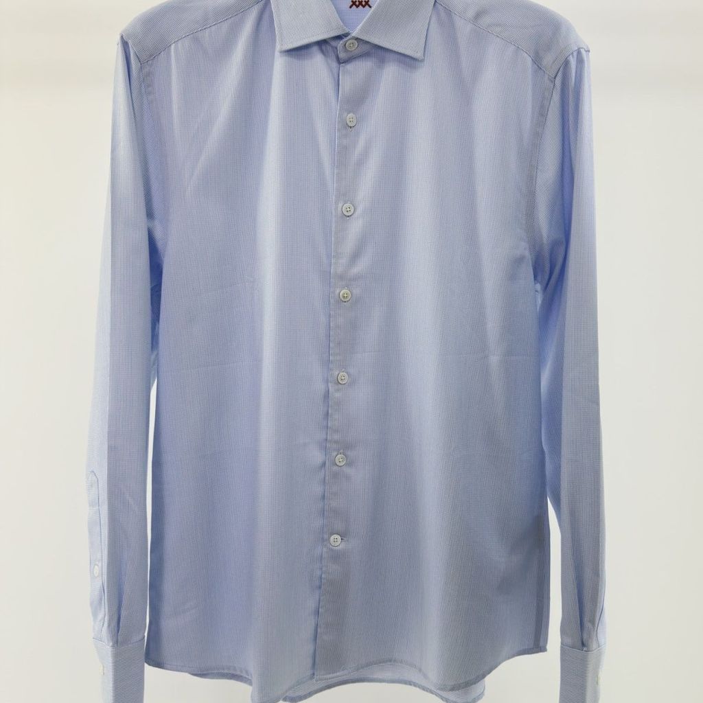 KYGO Zegna Blue men's non-iron business casual formal solid color long-sleeve shirt, light blue shir