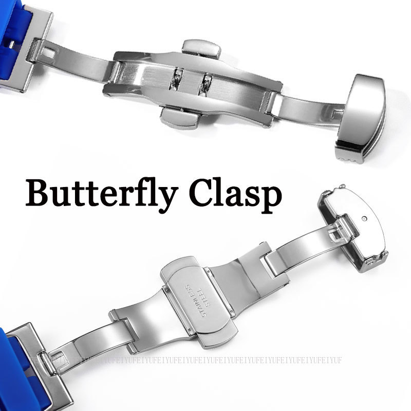 สายนาฬิกาซิลิโคนผีเสื้อพับ Clasp Quick Release สายนาฬิกา รูปที่ 3