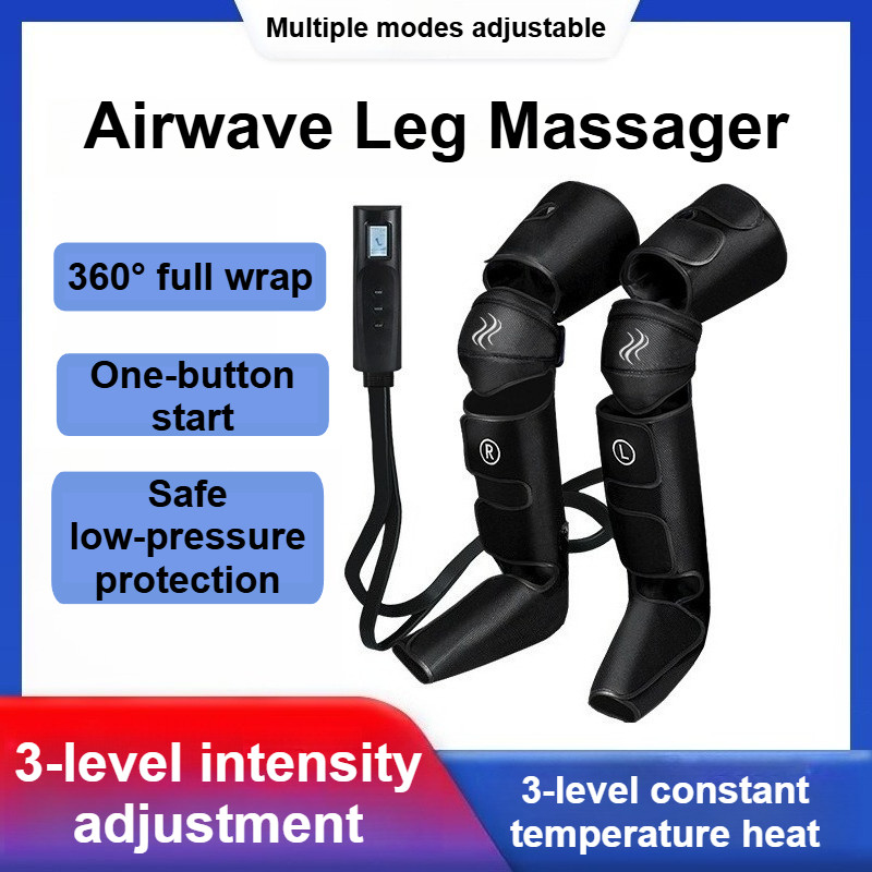 Air Compression Leg Massage Boots Full Leg Massage Boots with Air Wave Technology, Knee Calf Thigh &