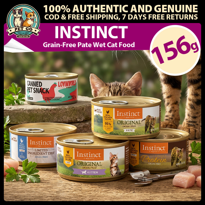 Instinct Original Wet Cat Food Pate 156g Grain-Free, High Protein, Real Chicken Turkey Recipes Cat Food for All Life Stages