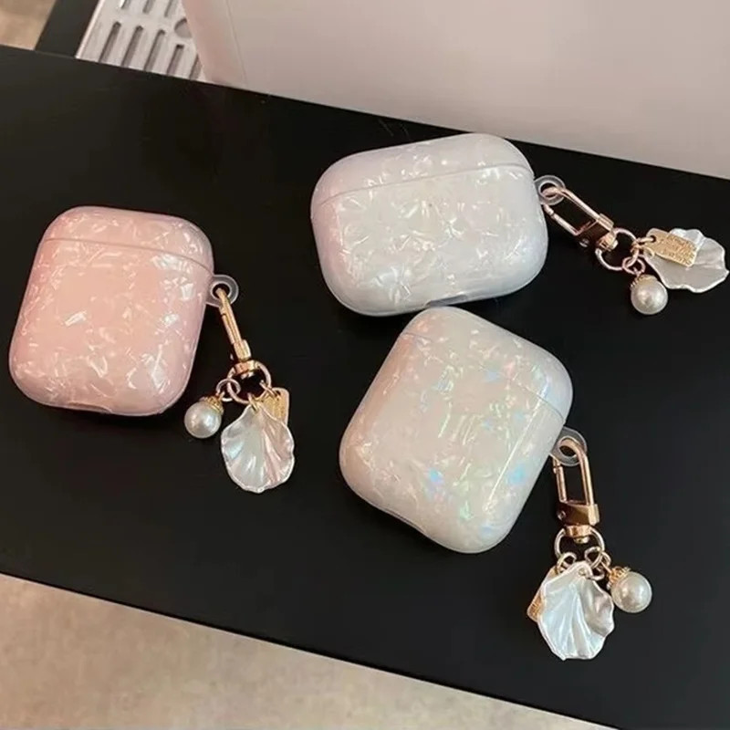 Dreamy Pearl เคสหูฟังสําหรับ Apple AirPods 4 3 พร้อมจี้มุกหูฟังฝาครอบป้องกันสําหรับ Airpod Pro 3 กรณ