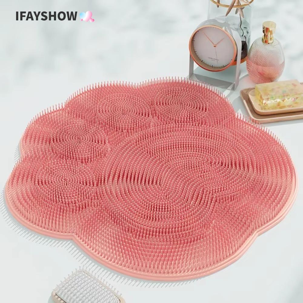 IFAYSHOW Wash Foot Pad, แปรงนวดซิลิโคนกันลื่น, ขัดผิวด้วย Sucker Rub Back Brush ห้องน้ํา